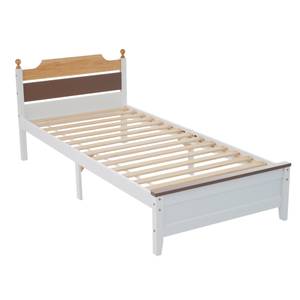 Einzelbett M222-01 Weiß - Massivholz - 98 x 83 x 210 cm