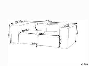 2-Sitzer Sofa FALSTERBO Dunkelgrau - Grau - Naturfaser