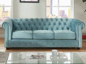 Canapé CHESTERFIELD Bleu clair - Profondeur : 205 cm