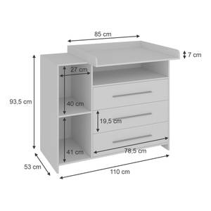 Wickelkommode Paula 40283 Weiß - Holzwerkstoff - 110 x 93 x 53 cm