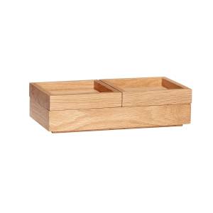 Aufbewahrungsbox Staple Beige - Holz teilmassiv - 12 x 6 x 24 cm