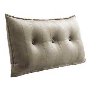 Grand coussin de lit décoratif, velours Ecru - Largeur : 100 cm