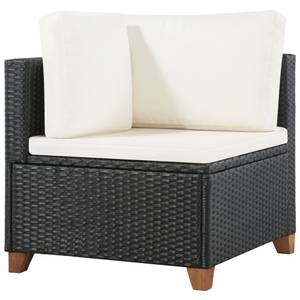 Garten-Sofagarnitur Schwarz - Metall - Polyrattan - 60 x 36 x 60 cm