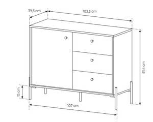 Kommode SCANDINAWA Braun - Holzwerkstoff - 107 x 82 x 40 cm