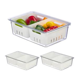 Organiseur de frigo en lot de 3 Blanc - Matière plastique - 34 x 10 x 22 cm