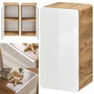 Badezimmer Unterschrank hängend weiß Weiß - Holzwerkstoff - 35 x 68 x 32 cm