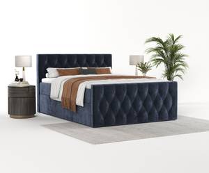 Boxspringbett Marigold mit Latex-Topper Blau - Breite: 200 cm