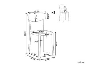 Esszimmerstuhl VIESTE 8er Set Grau - Hellgrau - Tiefe: 38 cm