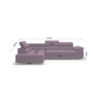 Ecksofa Eckcouch Almada L Form Couch Bordeaux - Ecke davorstehend links