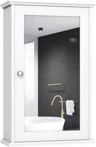 2 Ebenen Badezimmerspiegelschrank Weiß - Holzwerkstoff - 15 x 53 x 34 cm