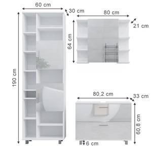 Badmöbel-Set Ilias 41535 Hochglanz Weiß - 80 x 61 x 33 cm