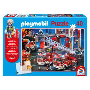 Puzzle Feuerwehrleute mit Figur Papier - 20 x 4 x 28 cm