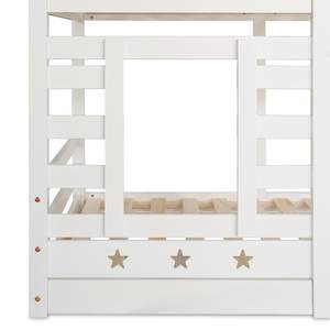 Etagenbett SkyAttic Ⅰ Weiß - Holzwerkstoff - Massivholz - Holzart/Dekor - 97 x 217 x 245 cm