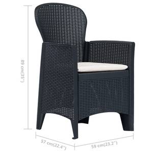 Ensemble de bistro (lot de 3) 296634-1 Gris - Matière plastique - 79 x 72 x 79 cm