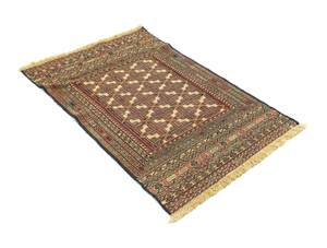 Kelim Afghan - 137x87cm Beige - Naturfaser - 87 x 1 x 137 cm