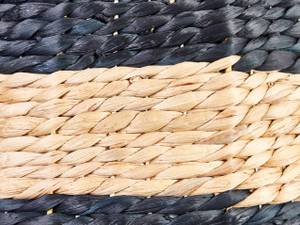 Corbeille KNYSNA Beige - Noir - Bleu - Fibres naturelles - 48 x 70 x 48 cm