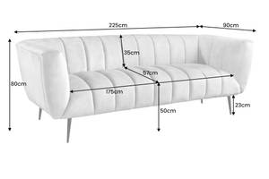 Sofa NOBLESSE Beige - Schwarz - Cremeweiß