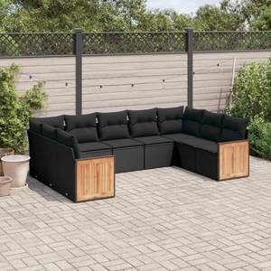 Gartensitzgruppe K474(9-tlg) Schwarz - Massivholz - 69 x 62 x 62 cm