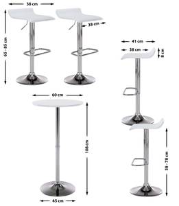 Bartisch Set Esberg Weiß - Kunstleder - 142 x 108 x 142 cm