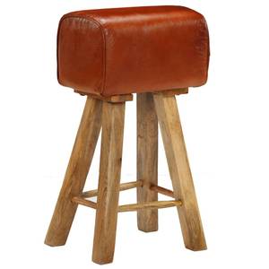 Tabouret de bar 246685 (lot de 2) Marron - Bois massif - Bois/Imitation - 31 x 76 x 48 cm