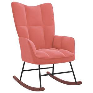 chaise à bascule avec tabouret 3011660-2 Rose foncé