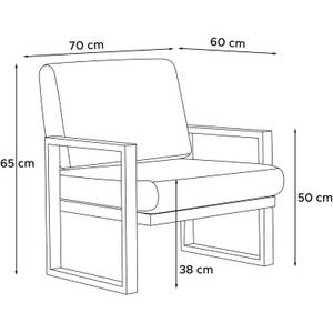 Gartensessel FRENA Anthrazit - Beige