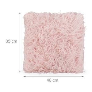 Flauschige Kissen rosa Pink - Metall - Textil - 40 x 35 x 14 cm