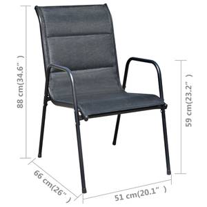 Bistro-Set-k357 ( 3-tlg ) Schwarz - Massivholz