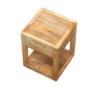 Table de chevet Jakarta Marron - Bois massif - 38 x 50 x 38 cm