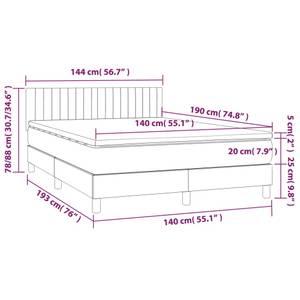 Boxspringbett 3017287-19 Schwarz - 144 x 193 cm