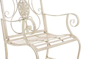 Chaises de jardin Punjab Lot de 2 Blanc crème