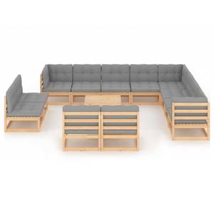 Garten-Lounge-Set (13-teilig) 3009852-2 Grau - Holz