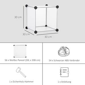 Würfelregal 850-176 Weiß - Kunststoff - 32 x 125 x 125 cm