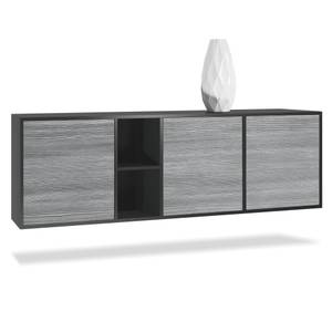 Sideboard Cuba Schwarz - Pinie Anthrazit Dekor