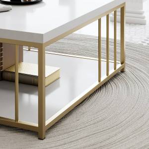 Table basse Dfedrizz Blanc crème - Largeur : 39 cm