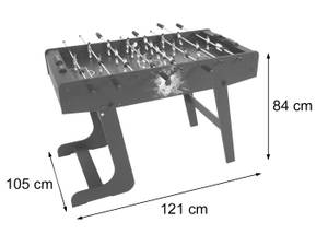 Tischkicker London klappbar Schwarz