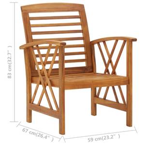 Garten-Lounge-Set (4-teilig) 3004236-2 Braun - Massivholz - Holzart/Dekor - 50 x 43 x 102 cm