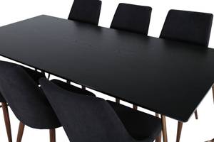 Essgruppe Pippi 15 (7-teilig) Schwarz - Massivholz - 90 x 75 x 190 cm