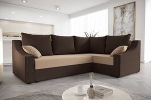 Ecksofa ONTARI-PLUS Beige - Braun - Holzwerkstoff - 232 x 90 x 156 cm