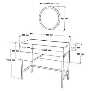 Console VOYAGE CONT88 Gris - Bois manufacturé - Matière plastique - 88 x 76 x 44 cm