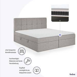 Boxspringbett Mokpo Hellgrau - Breite: 204 cm