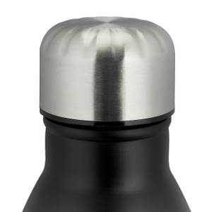 4x Thermo Trinkflasche 1 Liter schwarz Schwarz - Silber