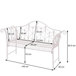 Banc de jardin H78 2 places Marron - Métal - 148 x 93 x 50 cm