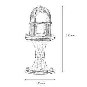 Lampadaire d'extérieur SANTORIN Noir - Laiton - Laiton mat - Argenté / Gris - Gris argenté - Translucide - 11 x 25 x 11 cm