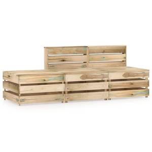 Garten-Lounge-Set Grün - Massivholz - Holzart/Dekor - 70 x 66 x 69 cm