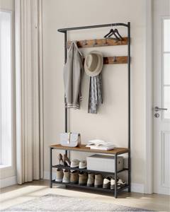 Garderobe Warsaw Braun - Holzwerkstoff - 84 x 180 x 33 cm