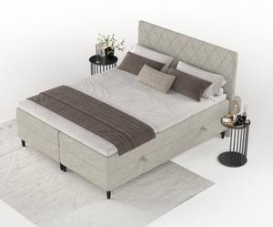 Boxspringbett Gwen Beige - Grau - 180 x 110 x 208 cm - H3