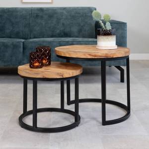 Rosa Couchtisch Set Industrial Mangoholz Giro