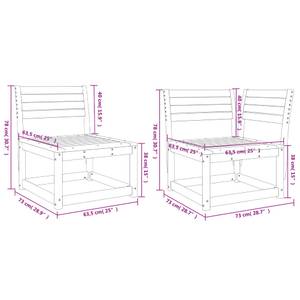 Gartensitzgruppe K5147(5-tlg) Braun - Massivholz - 78 x 73 x 64 cm