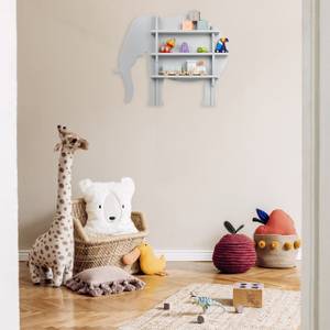 Kinderregal Elefant Grau - Holzwerkstoff - 64 x 50 x 10 cm